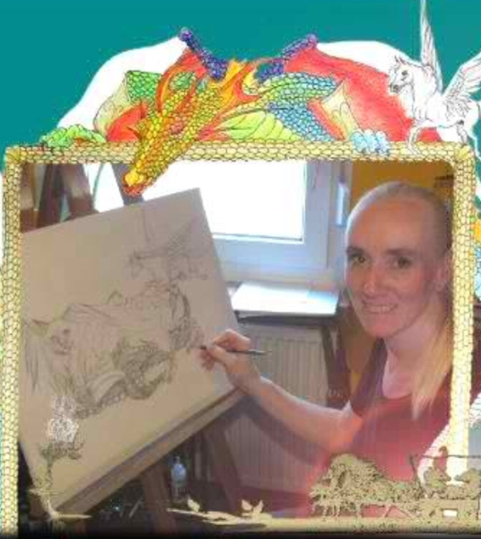 Yvette malt ein Bild